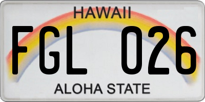 HI license plate FGL026