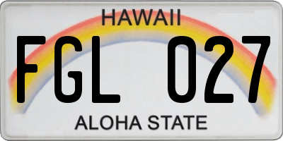 HI license plate FGL027