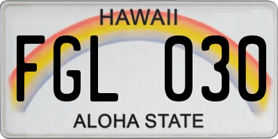 HI license plate FGL030