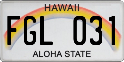 HI license plate FGL031
