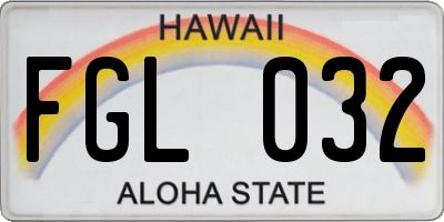 HI license plate FGL032