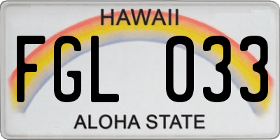 HI license plate FGL033