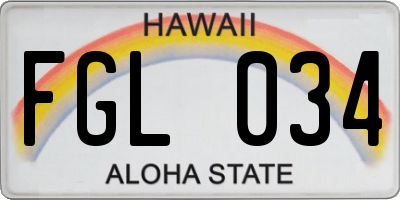 HI license plate FGL034