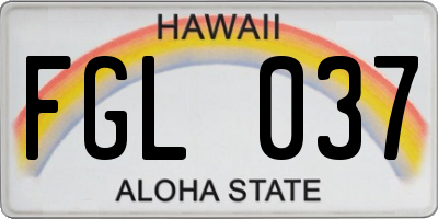 HI license plate FGL037
