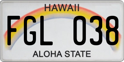 HI license plate FGL038