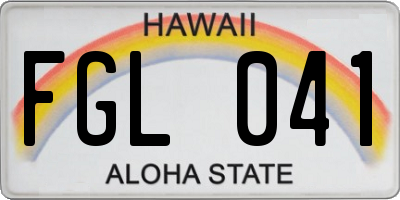 HI license plate FGL041
