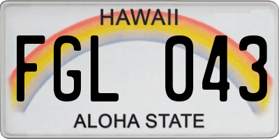 HI license plate FGL043