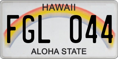 HI license plate FGL044