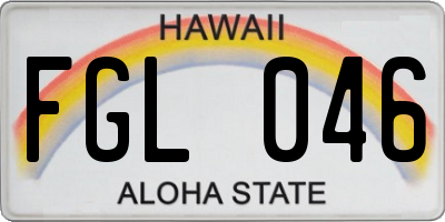 HI license plate FGL046