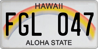 HI license plate FGL047