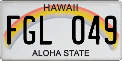 HI license plate FGL049