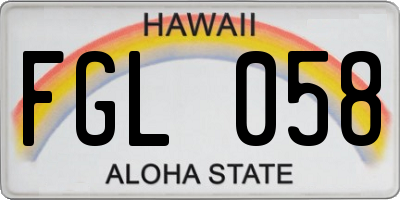 HI license plate FGL058