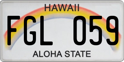 HI license plate FGL059