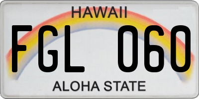 HI license plate FGL060