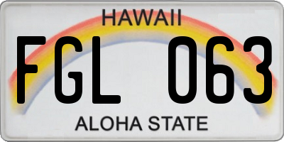 HI license plate FGL063