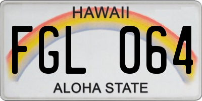 HI license plate FGL064