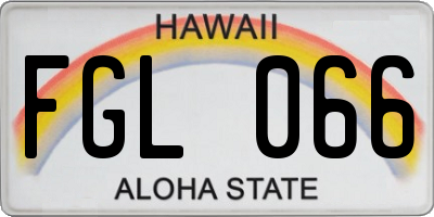 HI license plate FGL066