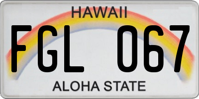 HI license plate FGL067