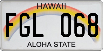 HI license plate FGL068
