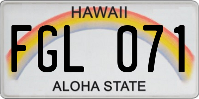HI license plate FGL071