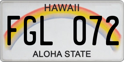 HI license plate FGL072