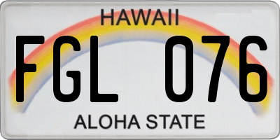 HI license plate FGL076