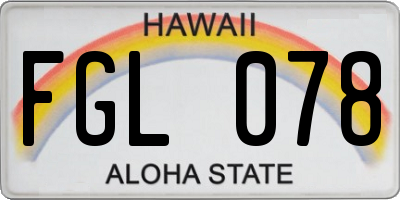 HI license plate FGL078