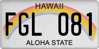 HI license plate FGL081