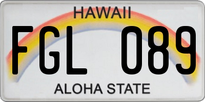 HI license plate FGL089