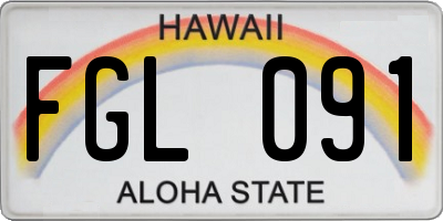 HI license plate FGL091