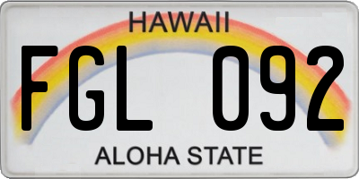 HI license plate FGL092