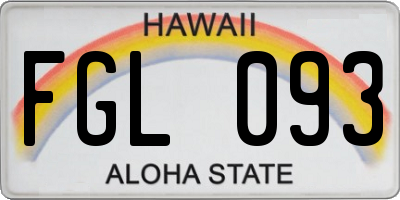 HI license plate FGL093