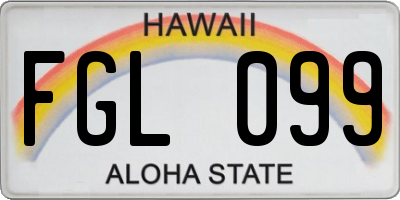 HI license plate FGL099