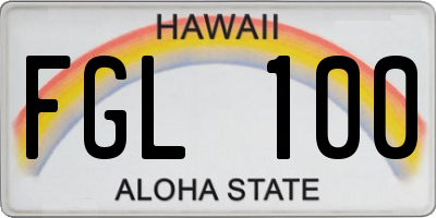 HI license plate FGL100