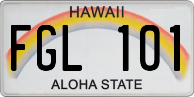 HI license plate FGL101