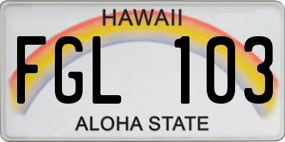 HI license plate FGL103
