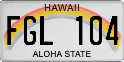 HI license plate FGL104