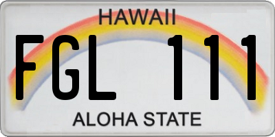 HI license plate FGL111