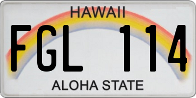 HI license plate FGL114