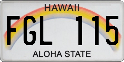 HI license plate FGL115