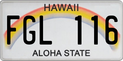 HI license plate FGL116
