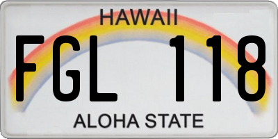 HI license plate FGL118