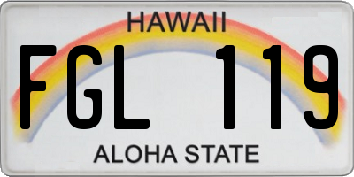 HI license plate FGL119