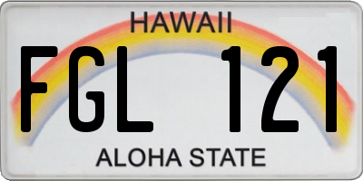 HI license plate FGL121