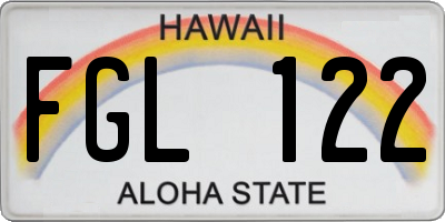 HI license plate FGL122
