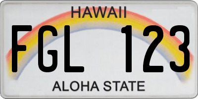 HI license plate FGL123