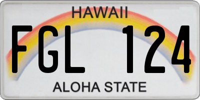 HI license plate FGL124