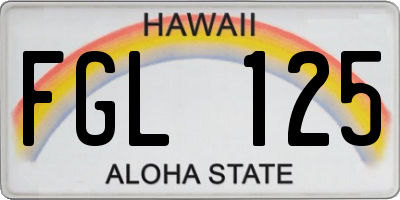 HI license plate FGL125