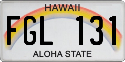 HI license plate FGL131