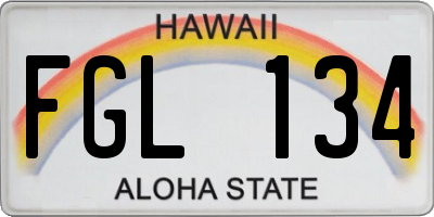 HI license plate FGL134